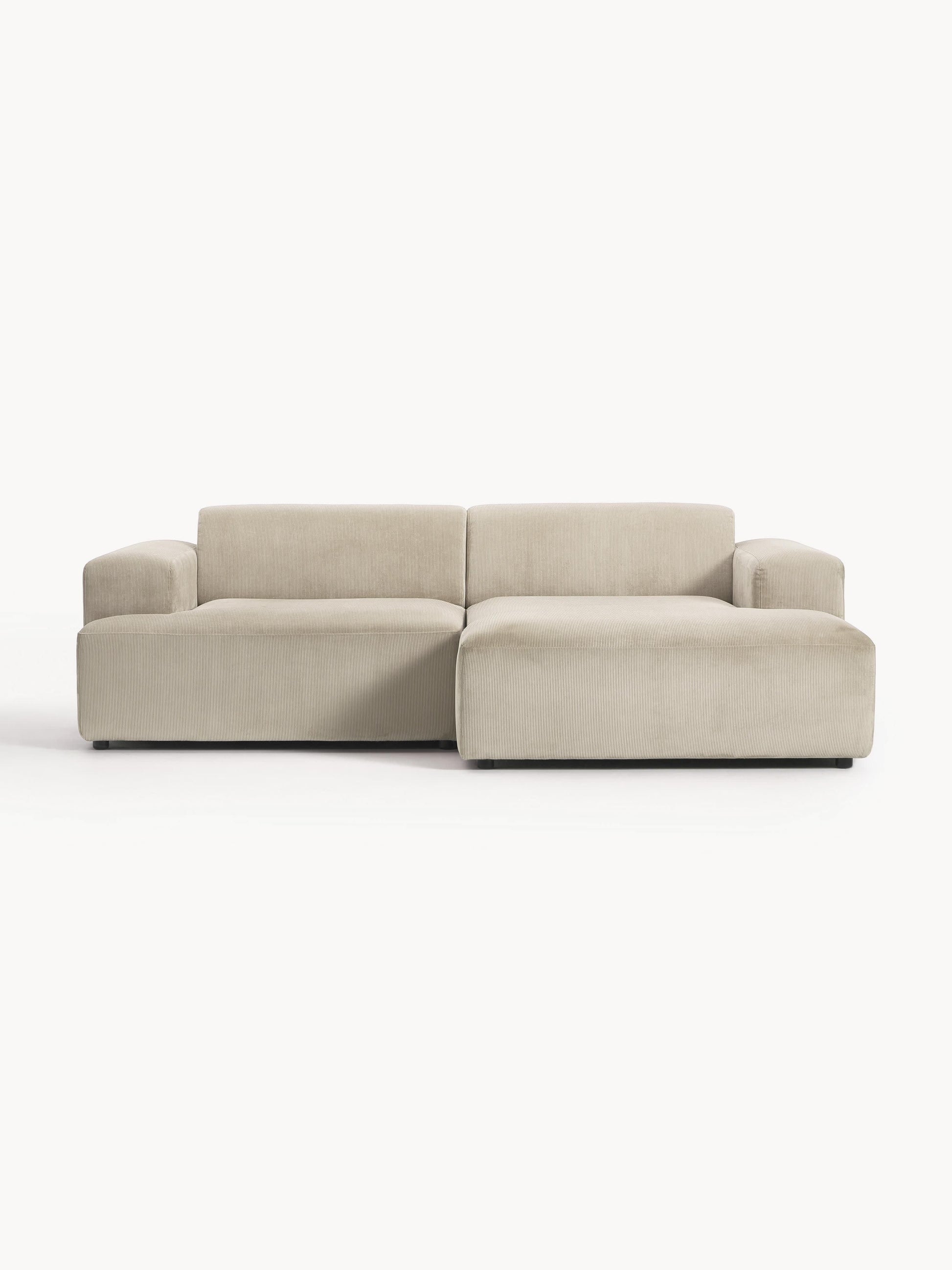 Melriva Corduroy Corner Sofa (3-Seater)
