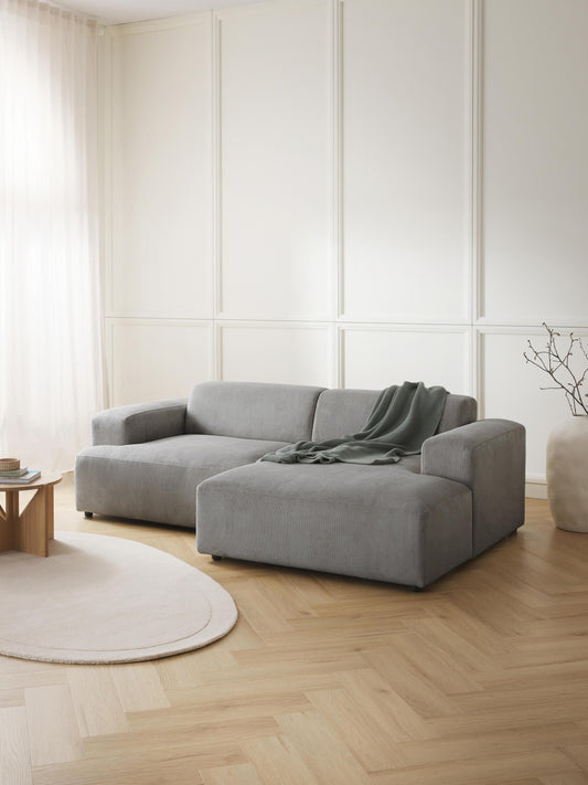 Melriva Corduroy Corner Sofa (3-Seater)