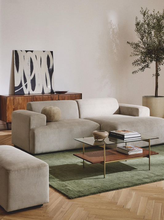 Melriva Corduroy Corner Sofa (3-Seater)