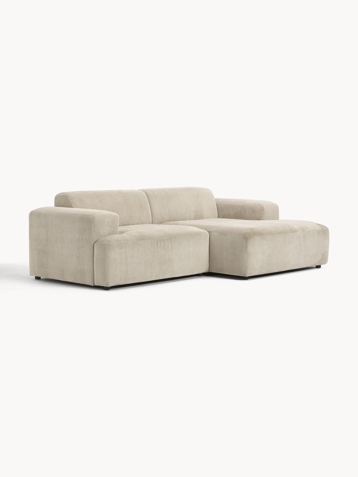 Melriva Corduroy Corner Sofa (3-Seater)