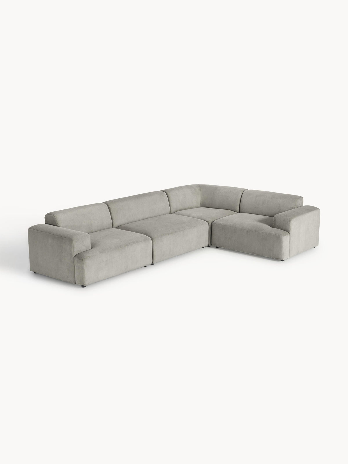 Melriva Large Corduroy Corner Sofa (4-Seater)