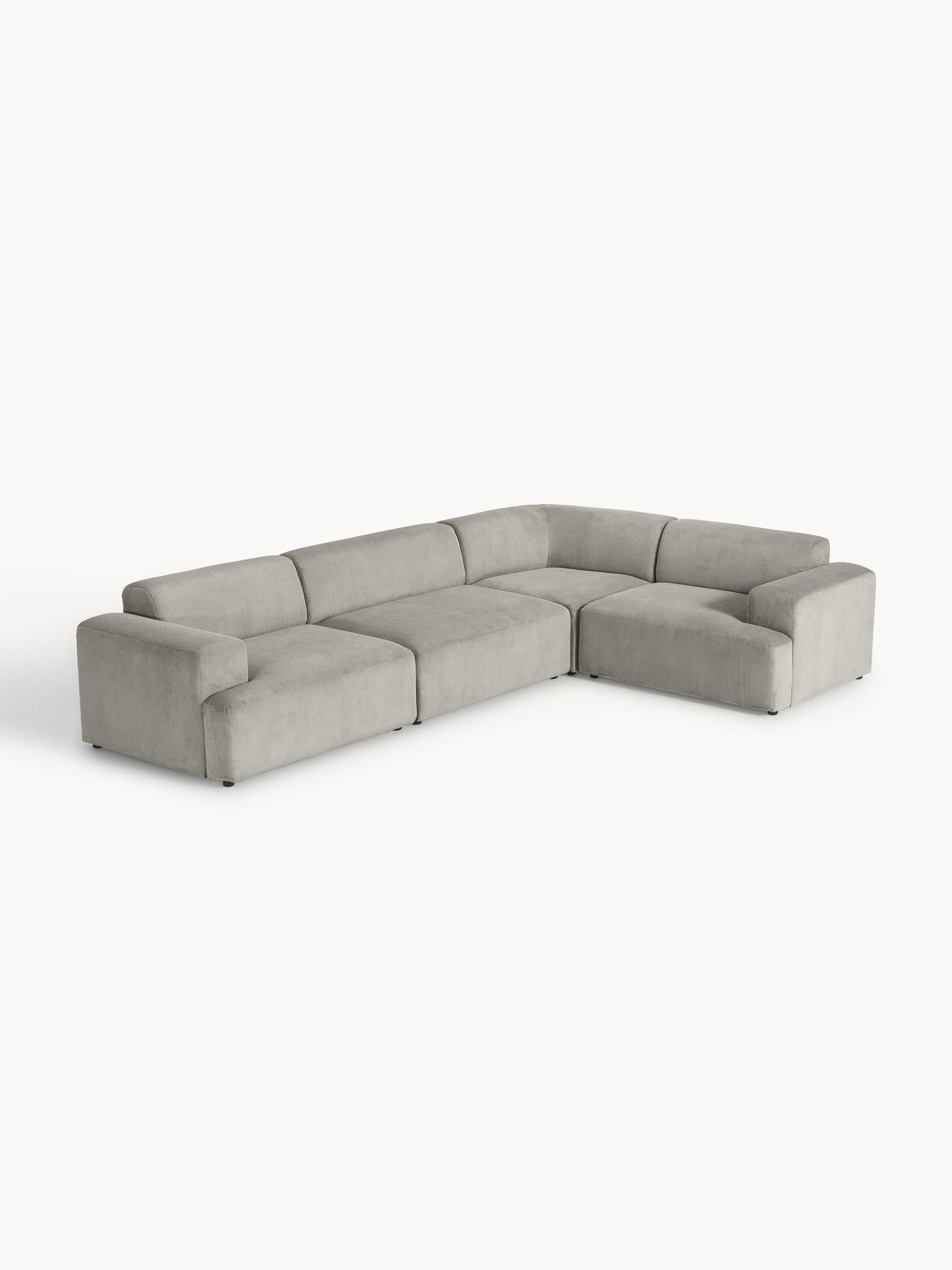 Melriva Large Corduroy Corner Sofa (4-Seater)