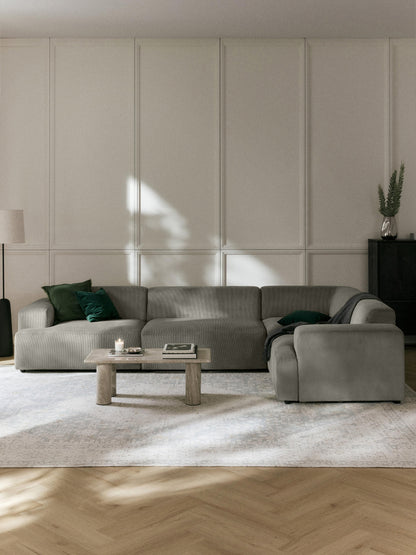 Melriva Large Corduroy Corner Sofa (4-Seater)