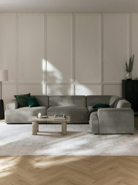 Melriva Large Corduroy Corner Sofa (4-Seater)