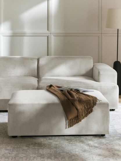Melriva XL Corduroy Ottoman, W 116 x D 72 cm