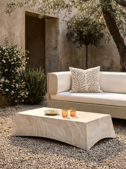 Mohrada Indoor & Outdoor Coffee Table in Travertine Look, W 120 cm