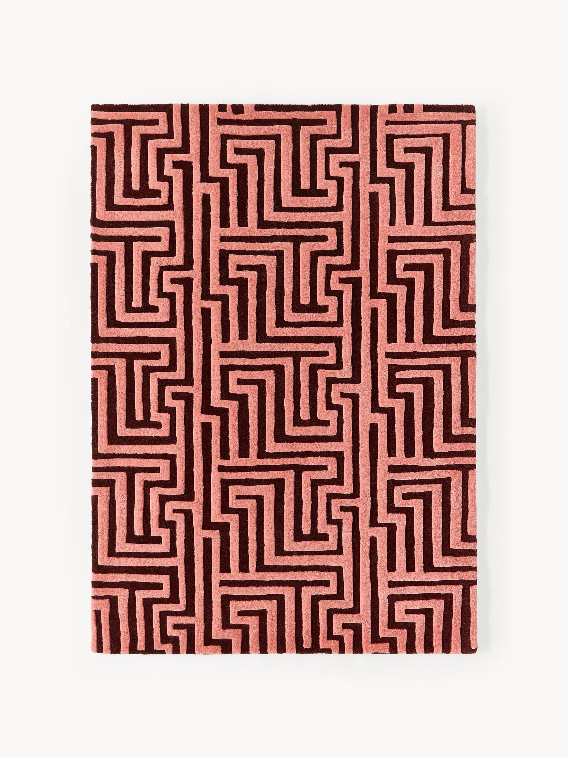 Monrenza Hand-Tufted Wool Rug with Raised High-Low Texture