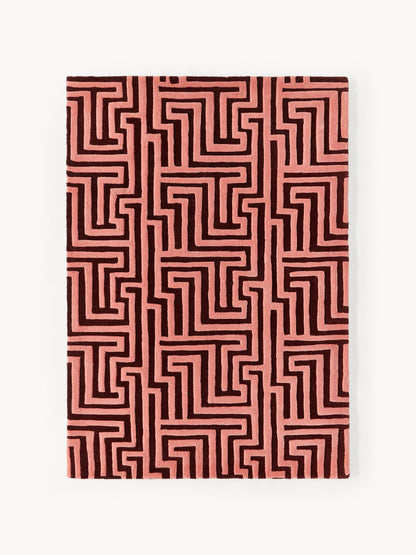 Monrenza Hand-Tufted Wool Rug with Raised High-Low Texture