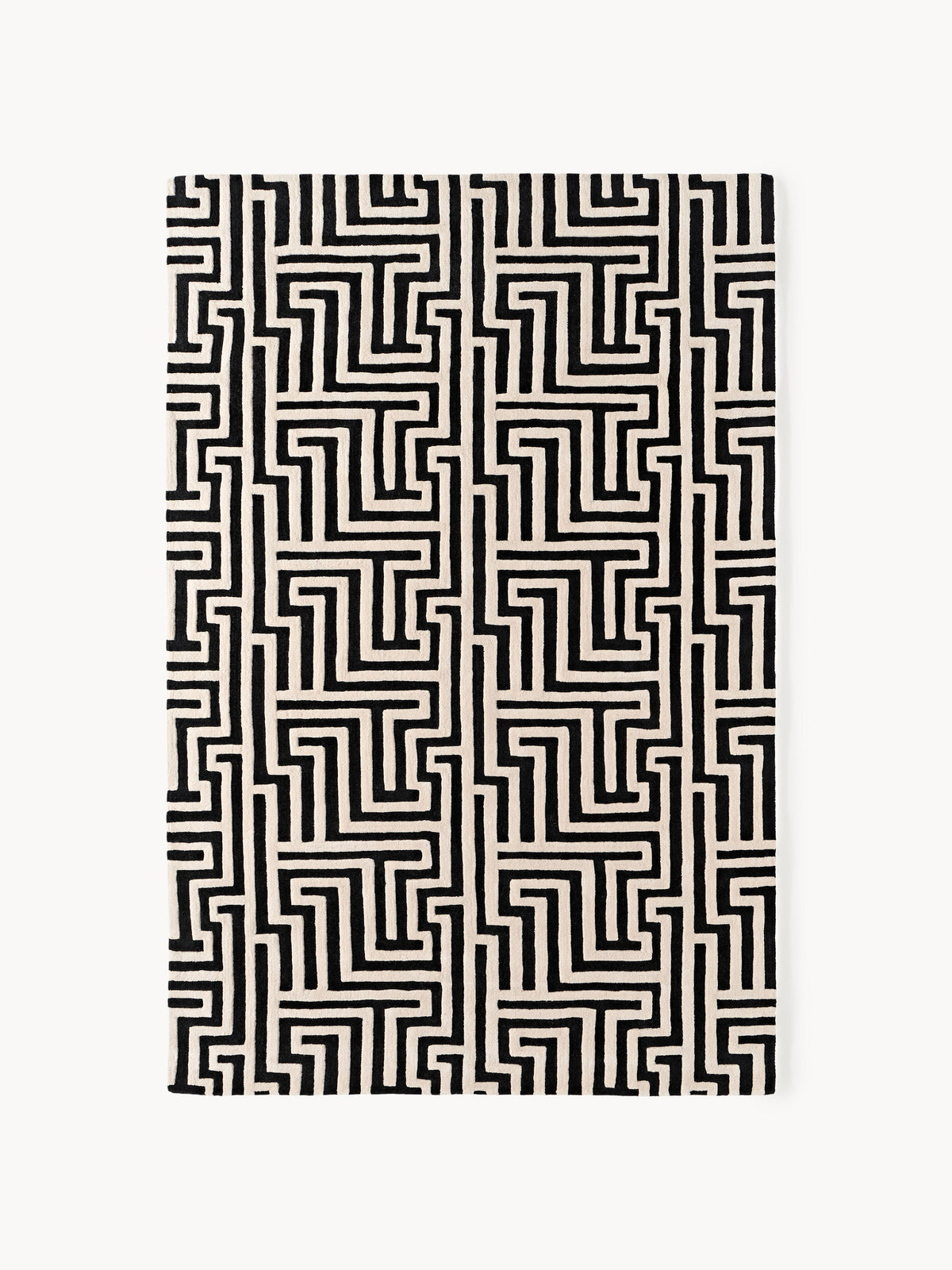 Monrenza Hand-Tufted Wool Rug with Raised High-Low Texture
