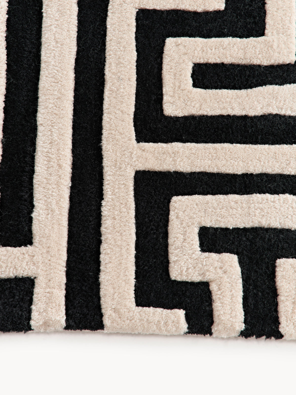 Monrenza Hand-Tufted Wool Rug with Raised High-Low Texture