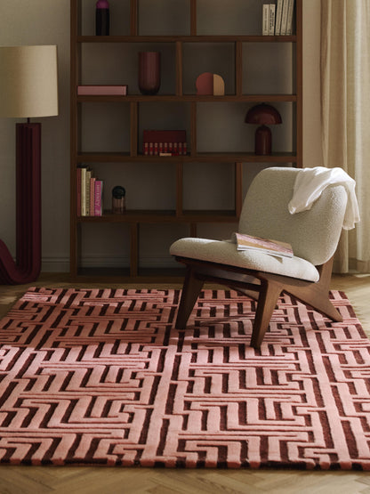 Monrenza Hand-Tufted Wool Rug with Raised High-Low Texture