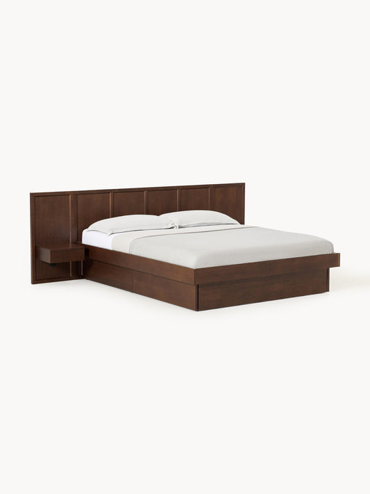 Nantura Wooden Bed with Headboard and Bedside Tables
