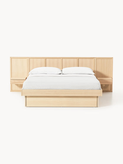 Nantura Wooden Bed with Headboard and Bedside Tables