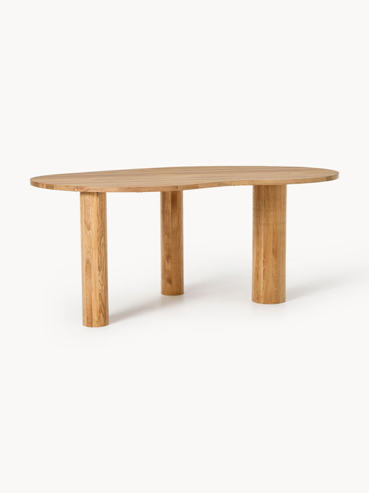 Narbell Oak Dining Table with Organic Shape, in Various Sizes
