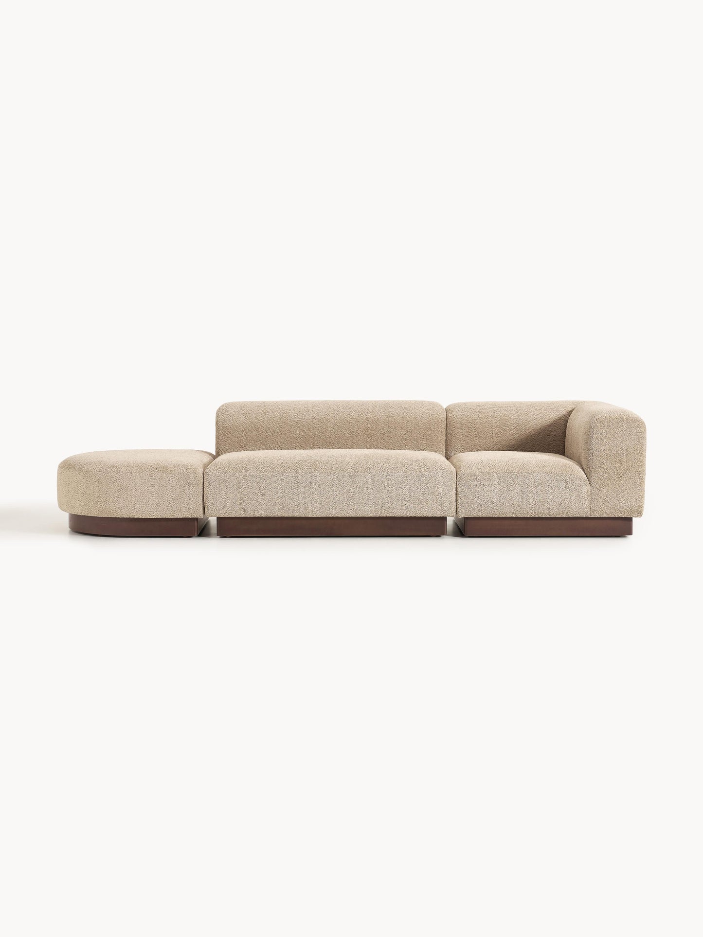 Natriva Modular Teddy Bouclé Ottoman with Stool (Left/Right)