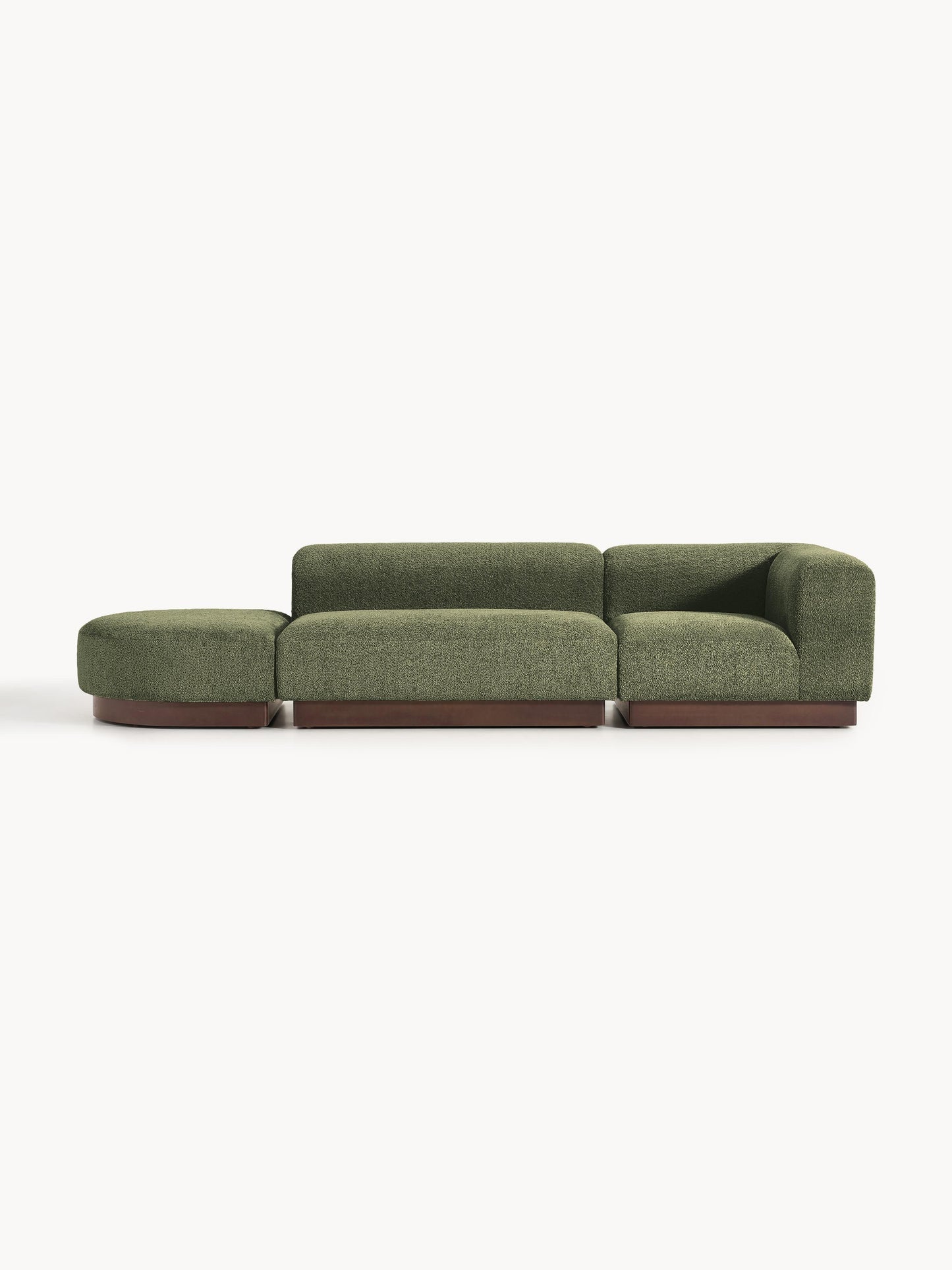 Natriva Modular Teddy Bouclé Ottoman with Stool (Left/Right)