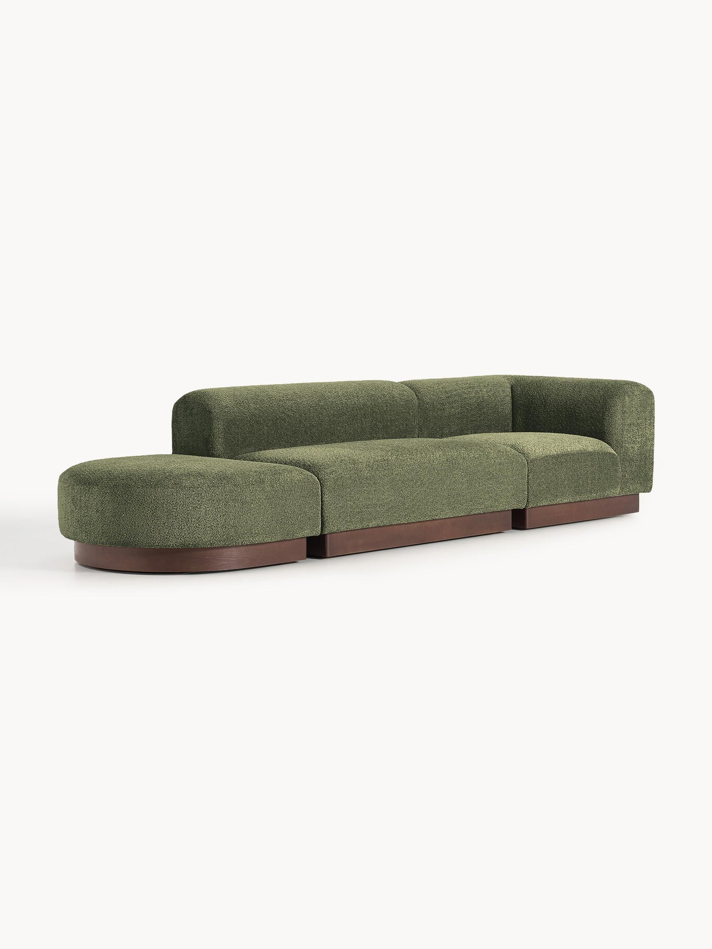 Natriva Modular Teddy Bouclé Ottoman with Stool (Left/Right)