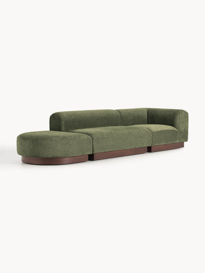 Natriva Modular Teddy Bouclé Ottoman with Stool (Left/Right)