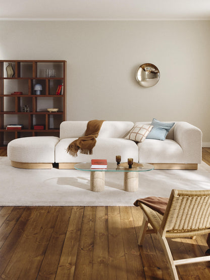 Natriva Modular Teddy Bouclé Ottoman with Stool (Left/Right)