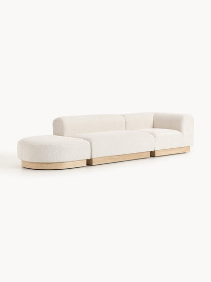 Natriva Modular Teddy Bouclé Ottoman with Stool (Left/Right)