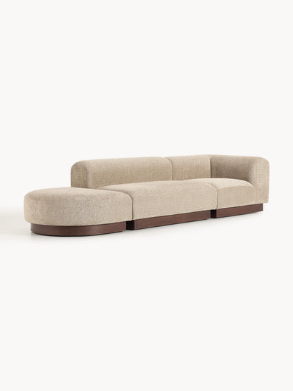 Natriva Modular Teddy Bouclé Ottoman with Stool (Left/Right)