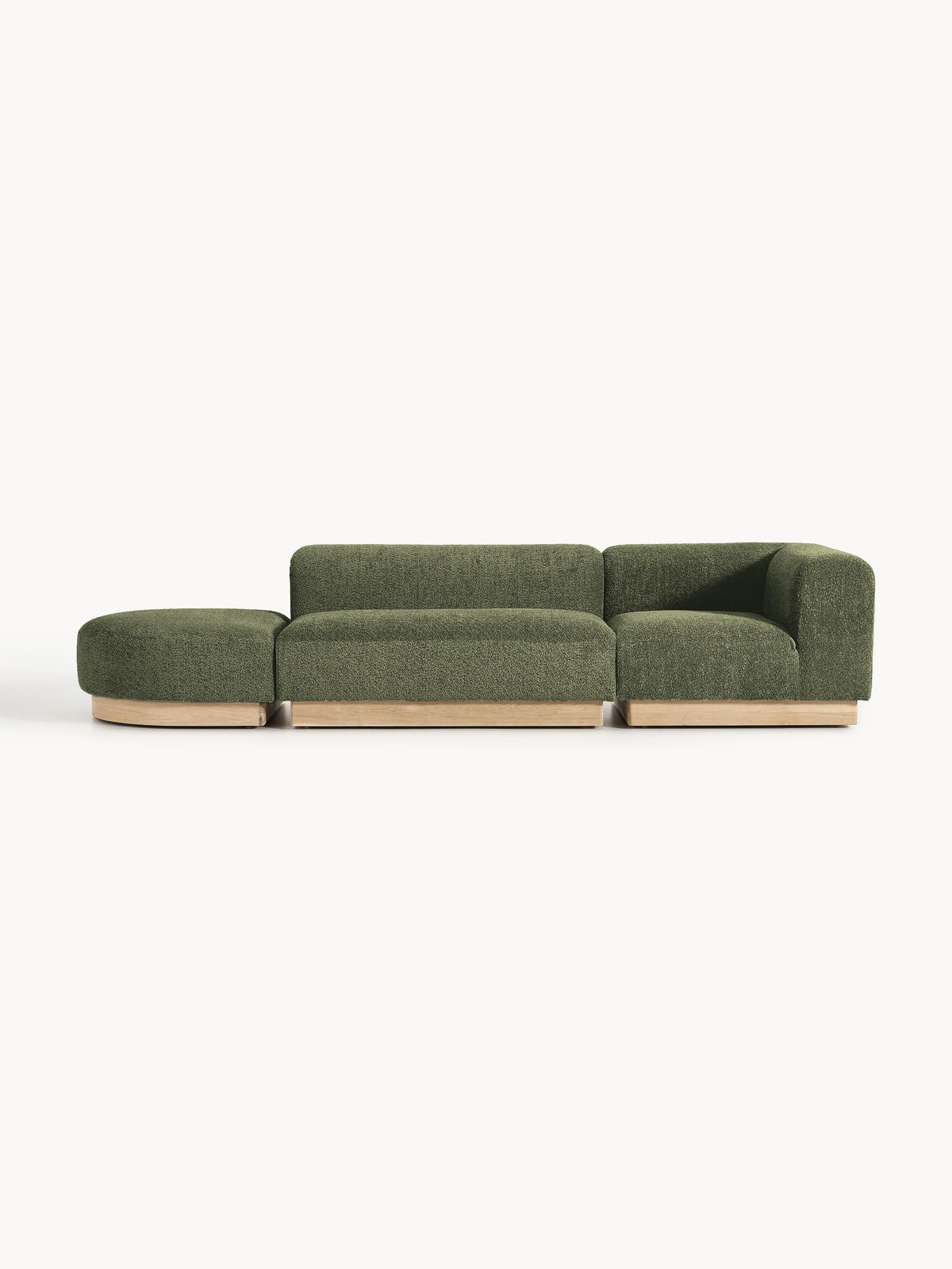 Natriva Modular Teddy Bouclé Ottoman with Stool (Left/Right)