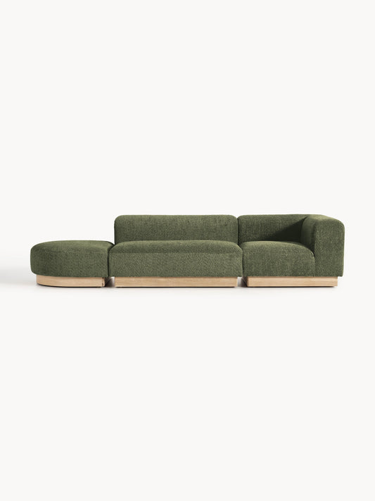 Natriva Modular Teddy Bouclé Ottoman with Stool (Left/Right)