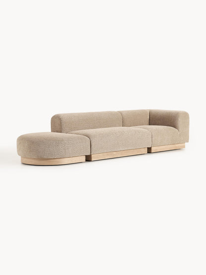 Natriva Modular Teddy Bouclé Ottoman with Stool (Left/Right)