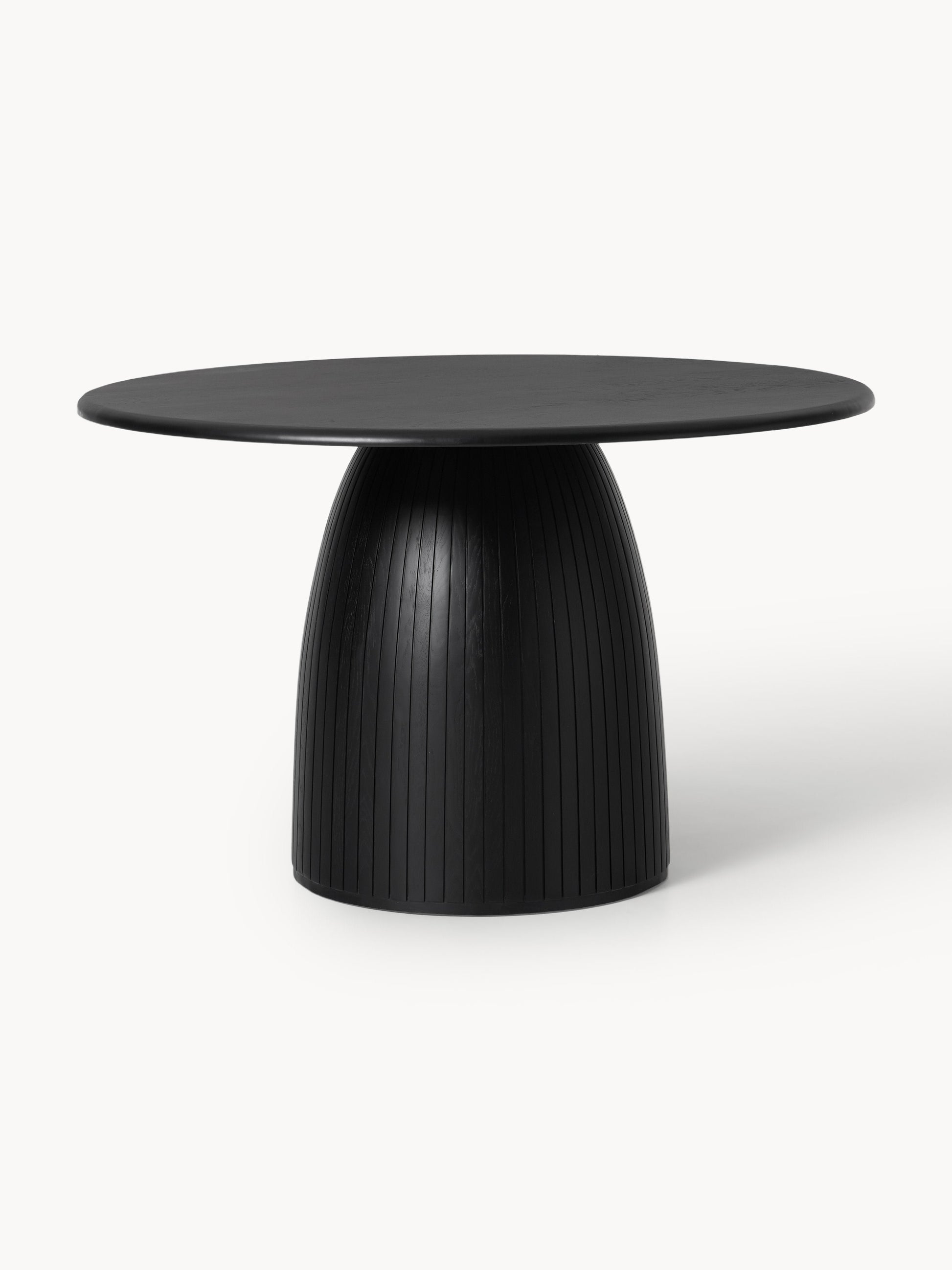 Nelbria Round Dining Table with Fluted Texture, in Various Sizes