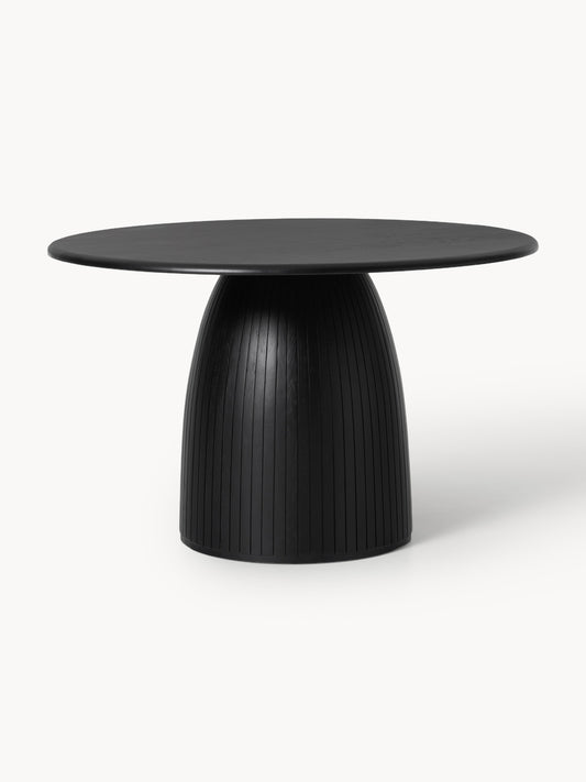 Nelbria Round Dining Table with Fluted Texture, in Various Sizes