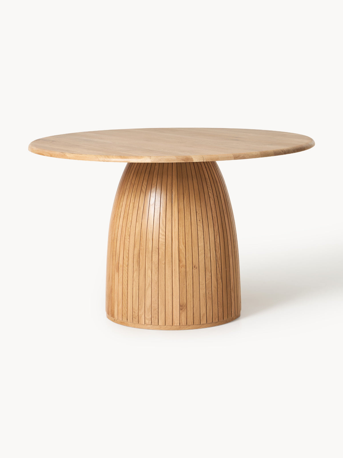 Nelbria Round Dining Table with Fluted Texture, in Various Sizes