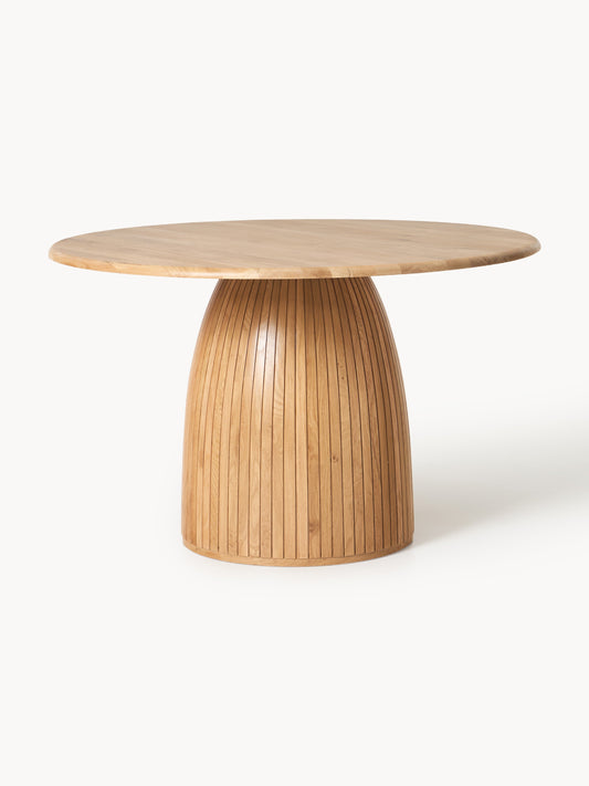 Nelbria Round Dining Table with Fluted Texture, in Various Sizes