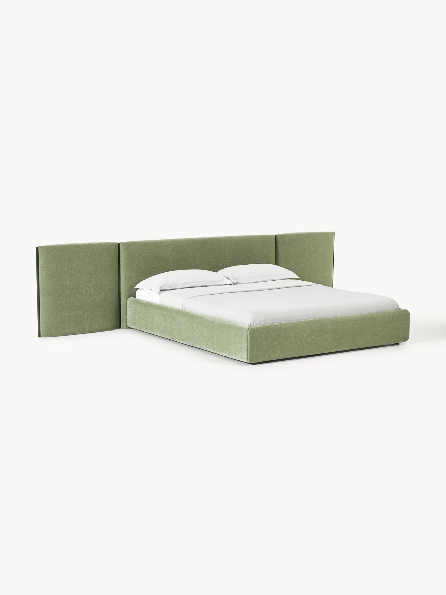 Otmarco Upholstered Bed with Folding Headboard