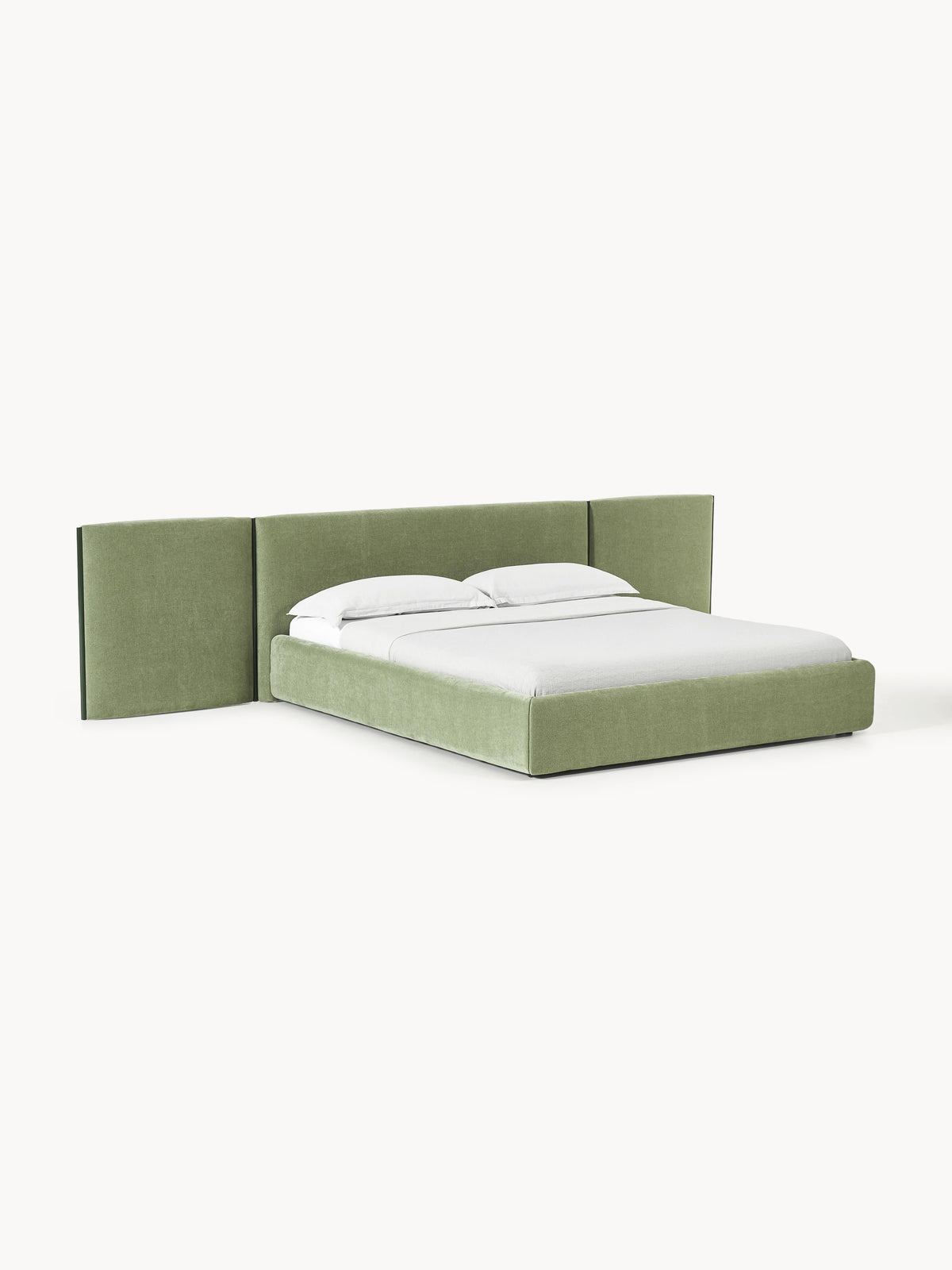 Otmarco Upholstered Bed with Folding Headboard