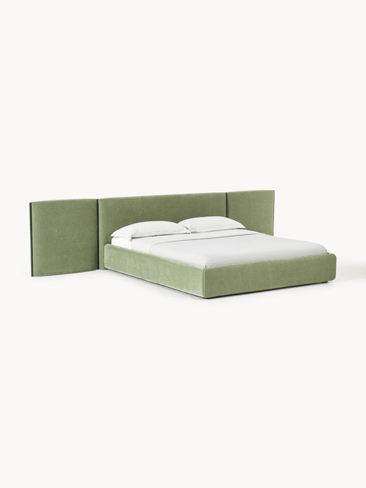 Otmarco Upholstered Bed with Folding Headboard