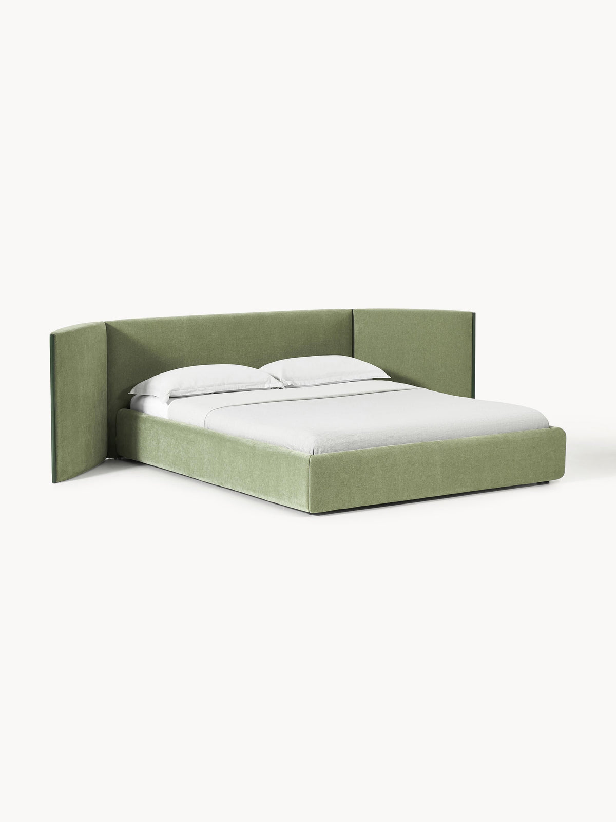 Otmarco Upholstered Bed with Folding Headboard
