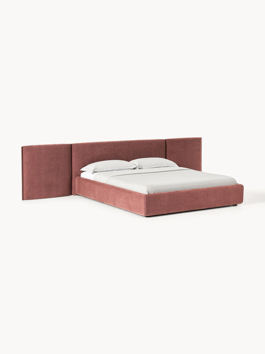 Otmarco Upholstered Bed with Folding Headboard