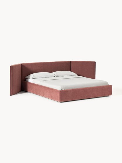 Otmarco Upholstered Bed with Folding Headboard