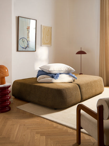 Paorella Teddy Bouclé Sofa Bed with Storage