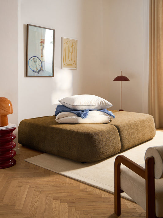 Paorella Teddy Bouclé Sofa Bed with Storage