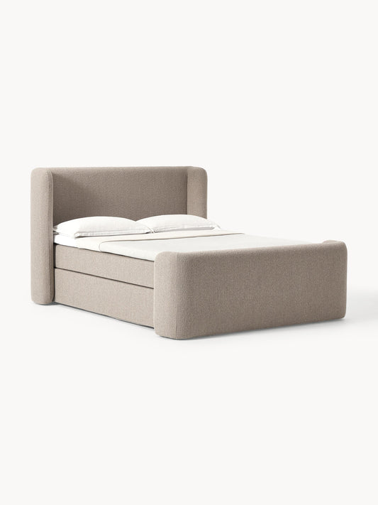 Pervella Box Spring Bed in Bouclé