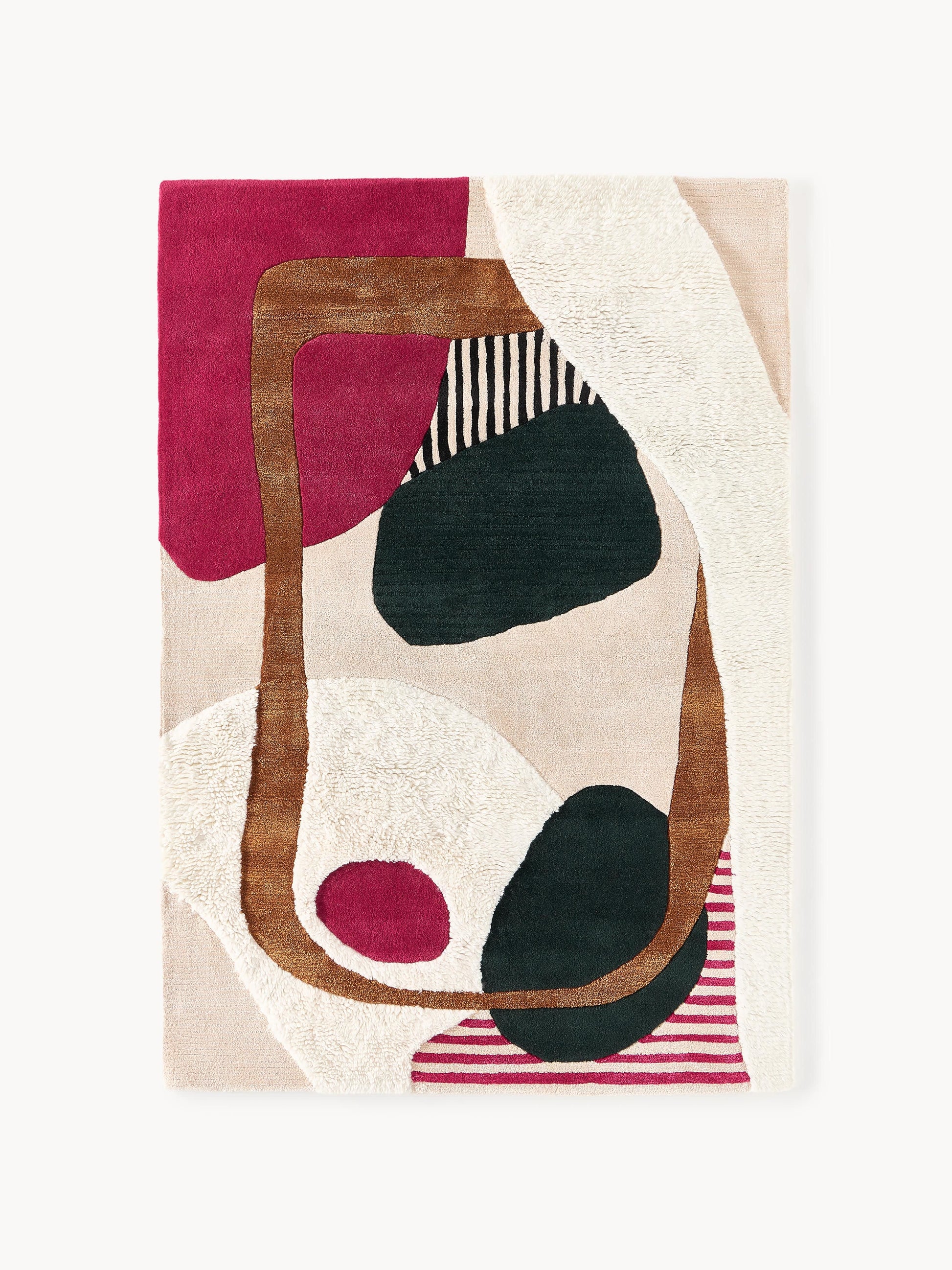 Rosmarco Hand-Tufted Wool Rug with High-Low Texture