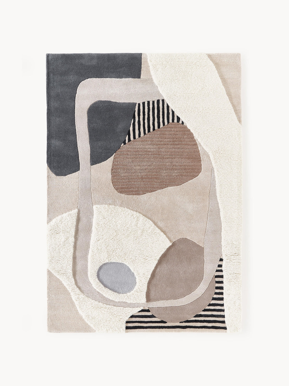 Rosmarco Hand-Tufted Wool Rug with High-Low Texture