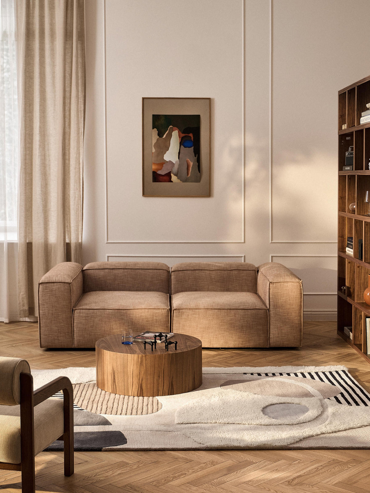 Rosmarco Hand-Tufted Wool Rug with High-Low Texture