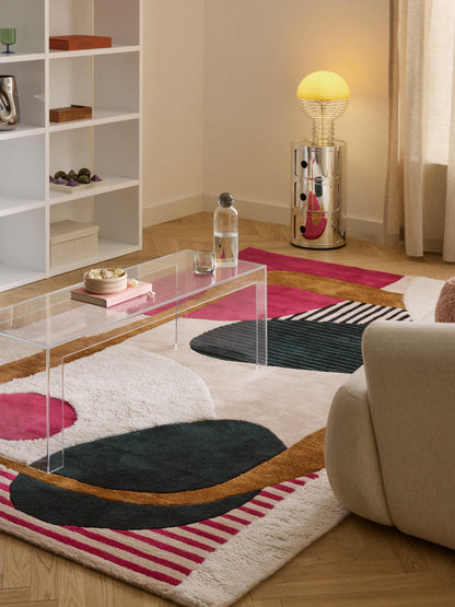 Rosmarco Hand-Tufted Wool Rug with High-Low Texture