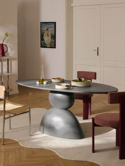 Sahbria Oval Dining Table with Organic Design, 180 x 90 cm