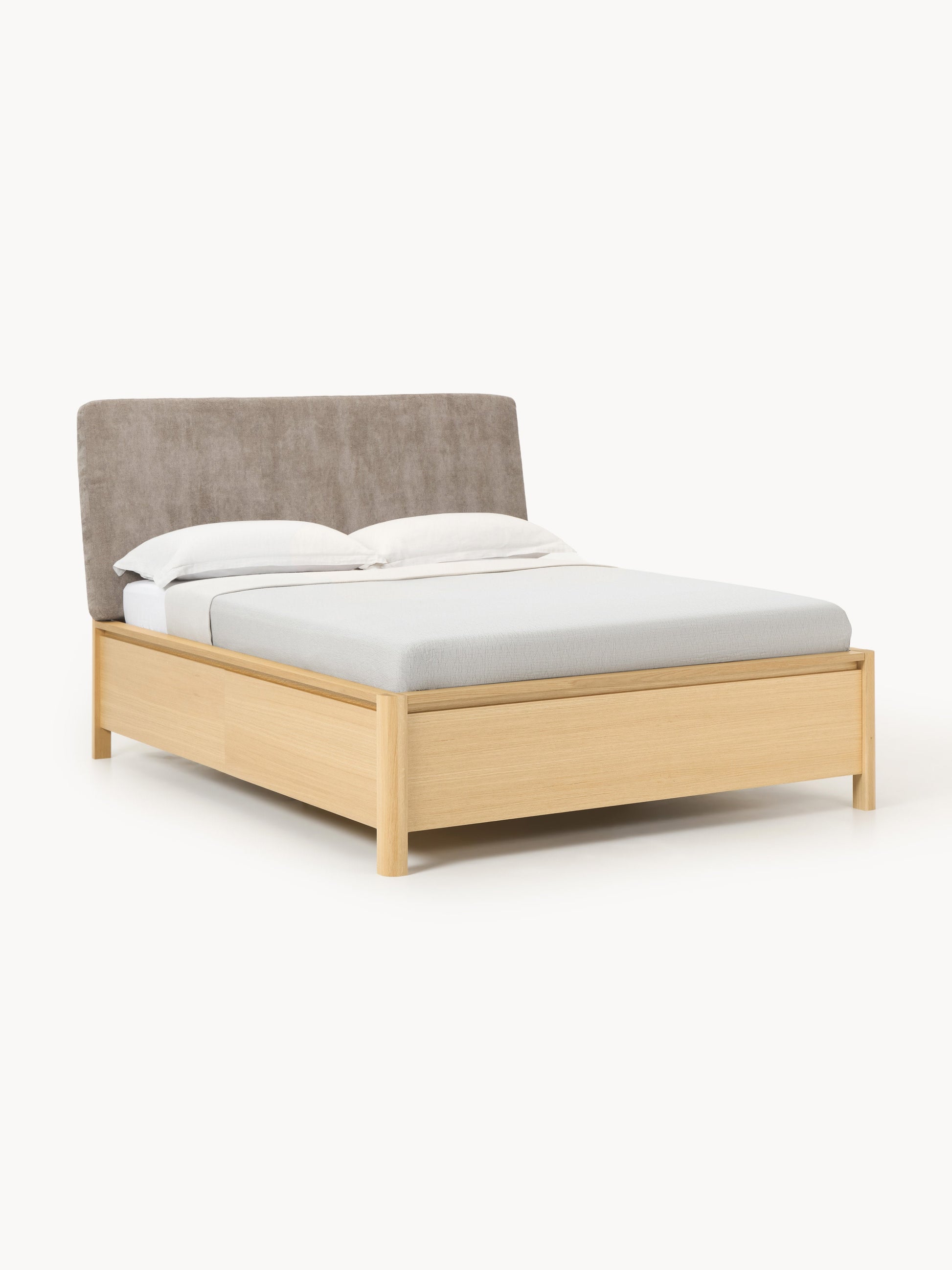 Santrella Wooden Bed with Drawers and Upholstered Headboard