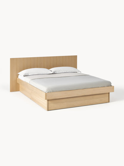 Satrella Wooden Bed with Headboard and Drawers