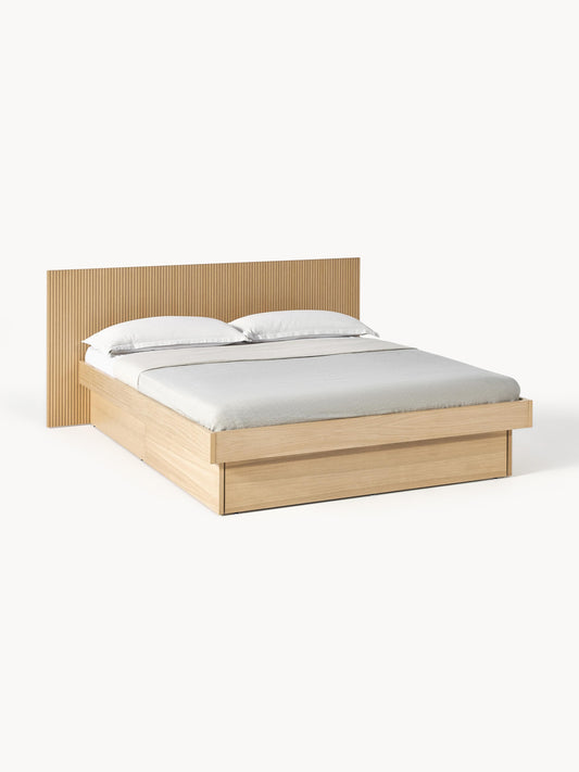 Satrella Wooden Bed with Headboard and Drawers