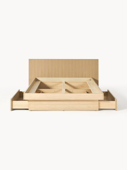 Satrella Wooden Bed with Headboard and Drawers